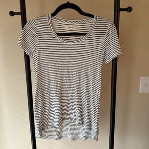 Madewell Black and White Striped Short Sleeve Tee